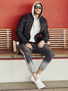 Kurtka męska przejściowa bomberka czarna Denley AK76-A