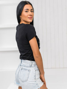 Ženska majica s printom Crna Bolf 96T620