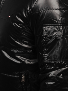 Crna prošivena sportska prijelazna jakna muška  Bolf 2143