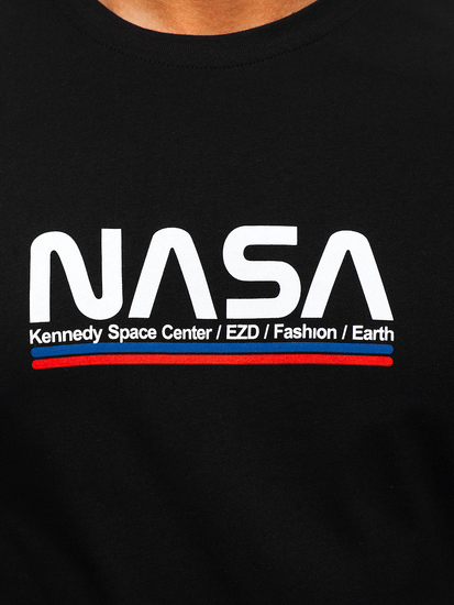 Crna pamučna muška majica s printom Bolf 14749