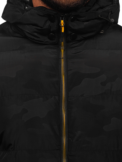 Crna muška prošivena zimska jakna Bolf 7270