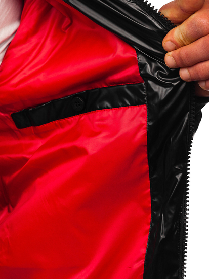 Crna prošivena sportska prijelazna jakna muška  Bolf 2143