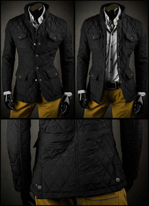 Crna elegantna jakna muška prošivena Bolf 802A