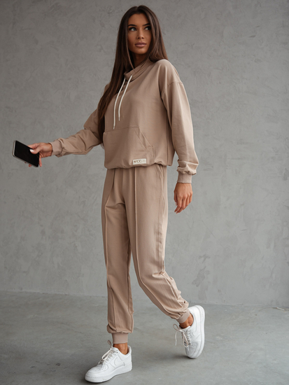 Ženski dvodijelni trenirke komplet bež Bolf 82162