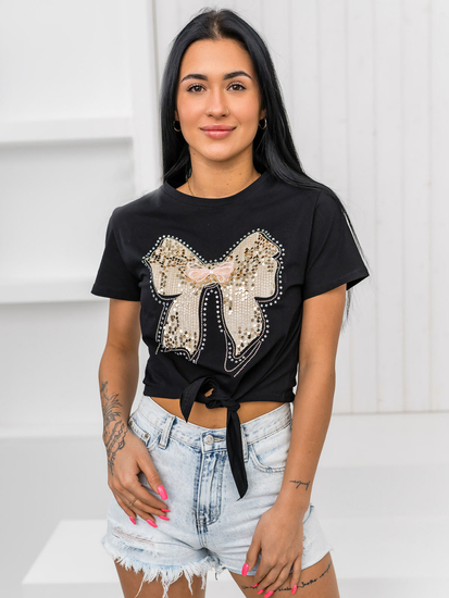 Ženska majica s printom Crna Bolf 96T612