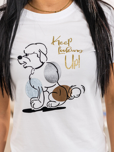 Ženska majica s printom Bijela Bolf 95T2519