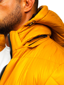 Camelowo-crna prošivena muška zimska jakna Bolf 6593