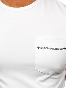 Bijela muška majica s printom i džepom Bolf MT3044