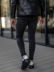 Crne traperice muške skinny fit Bolf KX565-1