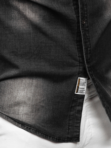 Crna muška traper košulja dugih rukava Bolf MC703N