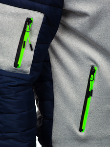 Tamnoplava prošivena muška prijelazna jakna Bolf 8M902