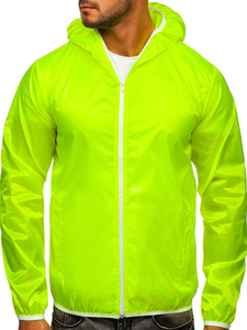 Neon-žute prijelazna jakna muška vjetrovka s kapuljačom BOLF 5060