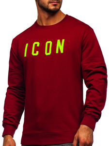 Bordo s vezenim 3D printom dukserica muška bez kapuljače Bolf 146176