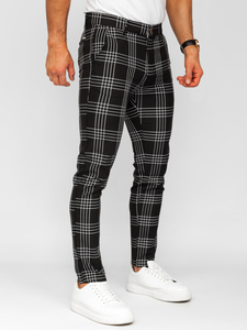 Elegantne muške hlače na kockice Crna Bolf 184160
