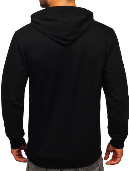 Crna s natpisom dukserica muška s kapuljačom Bolf 6139