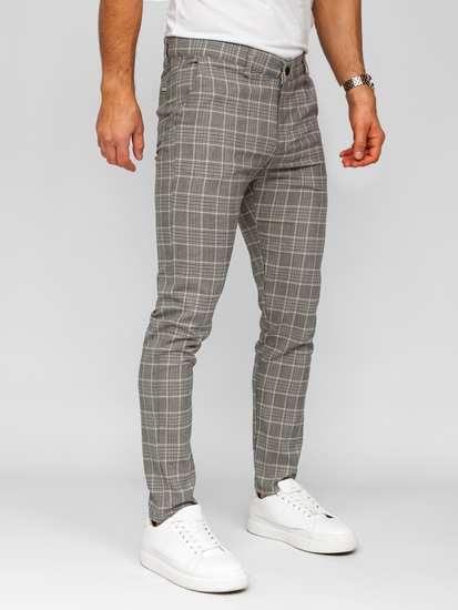 Elegantne muške hlače na kockice Bež Bolf 184171