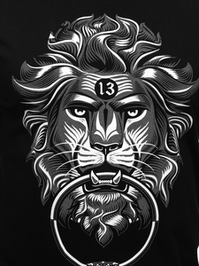 Crna majica muška s printom Bolf 0202