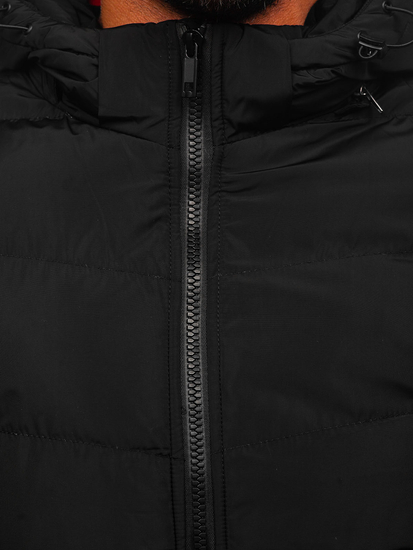 Crna prošivena zimska muška jakna Bolf 6971