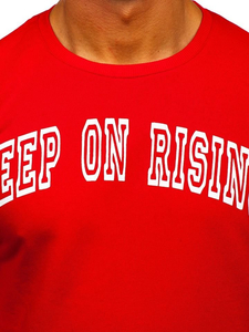 Dukserica mučka bez kapuljače s printom crvena Bolf 11114