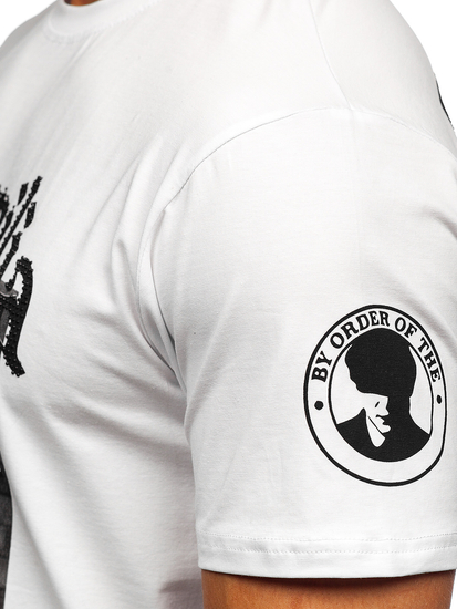 Bijela majica muška s aplikacijama Bolf 21004