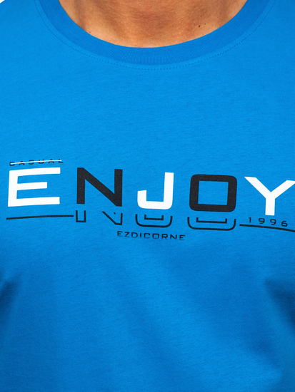 Svijetloplava muška pamučna majica Bolf 14739