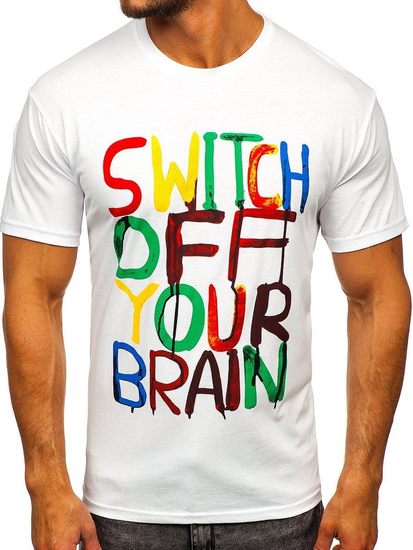 Muška majica s printom bijela Bolf 1181