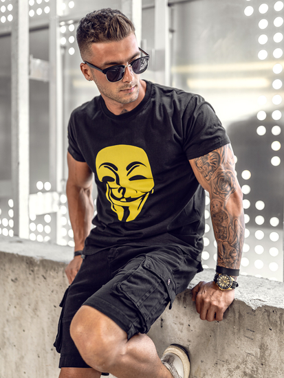 Crne kratke cargo hlače muške s remenom Bolf MP0109NA