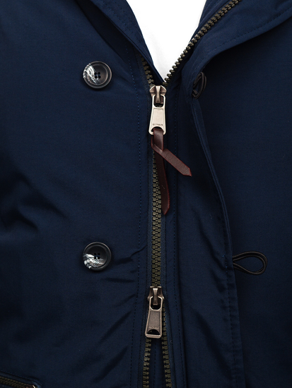 Kurtka męska zimowa parka granatowa Denley 1795