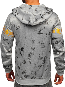 Siva dukserica na zip s kapuljačom Bolf 27B8125