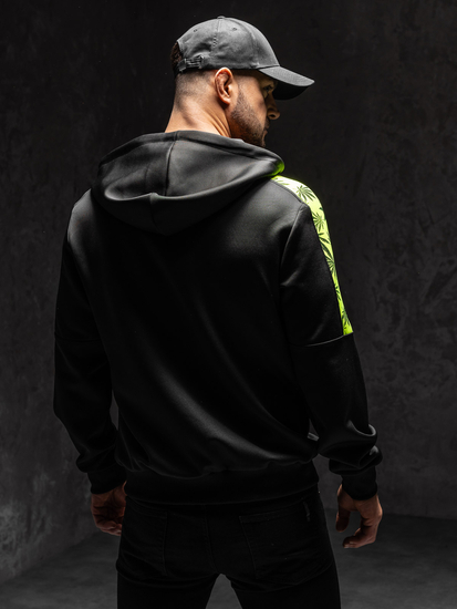 Crna dukserica na zip muška s kapuljačom Bolf 27B8120