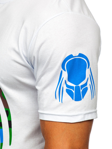 Bijela pamučna muška majica s printom Bolf 192379-1