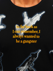 Muška pamučna majica s printom Crna Bolf MPO3471