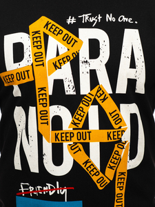 Crna majica muška s printom Bolf 2309-1