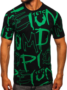 Crna pamučna muška majica s printom Bolf KS1972