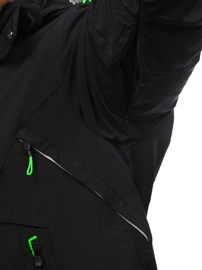 Zimska jakna muška skijaška crno-zelena Bolf 1910