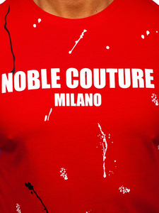 Muška pamučna majica s printom Crvena Bolf MPO3443