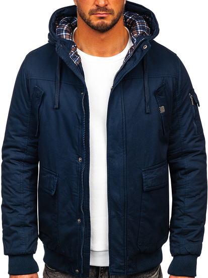 Tamnoplava debela jakna zimska muška pamučna Bolf 1890