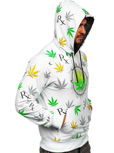 Bijela s printom dukserica muška s kapuljačom Bolf HM612