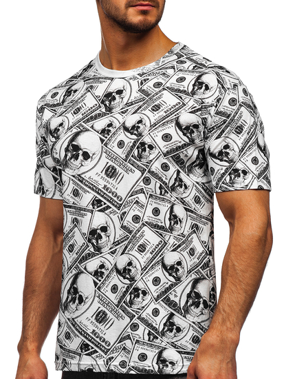 Bijela majica muška s printom Bolf 14907