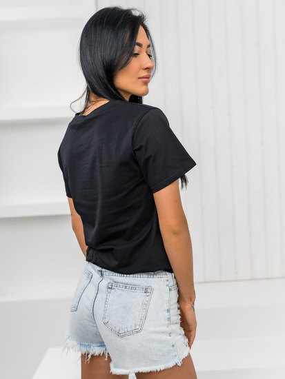 Ženska majica s printom Crna Bolf 97T2112