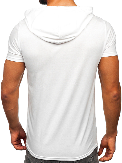 Bijela majica muška s printom i kapuljačom Bolf 8T979