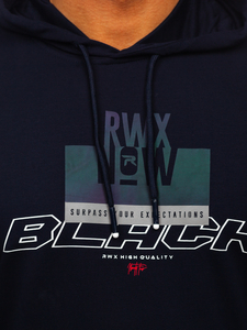 Tamnoplava muška majica s kapuljačom s printom Bolf 146347