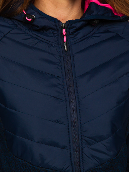 Ženska prijelazna majica-jakna s kapuljačom tamnoplava Bolf KSW4005A1