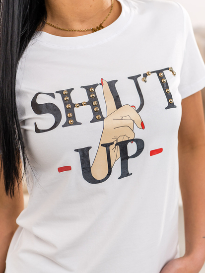 Ženska majica s printom Bijela Bolf 95T2501