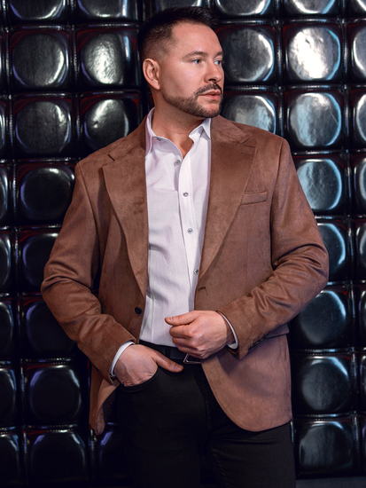 Muška baršunasta smeđa jakna Bolf 24410