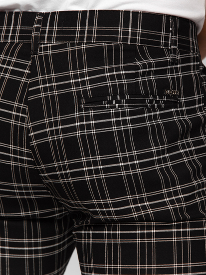 Elegantne muške hlače na kockice Crna Bolf 184166