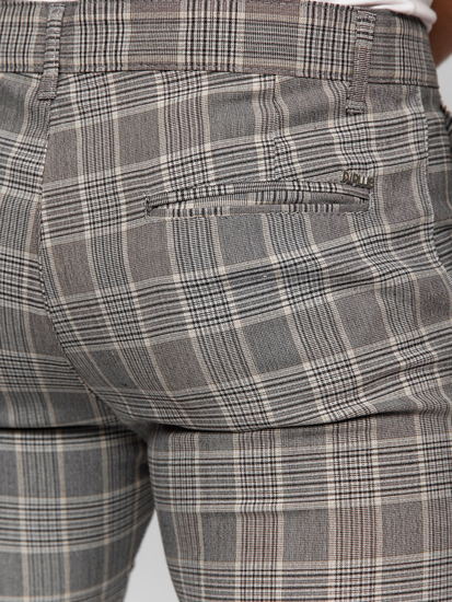 Elegantne muške hlače na kockice Sivo Bolf 184171