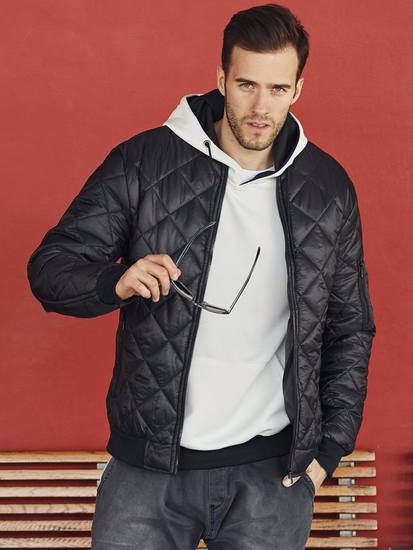 Kurtka męska przejściowa bomberka czarna Denley AK76-A