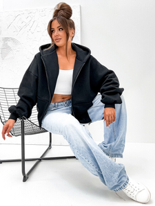 Ženska podstavljena hoodica s kapuljačom crna Bolf 821112