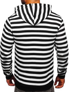 Bijela s printom muška dukserica s kapuljačom Bolf 141029